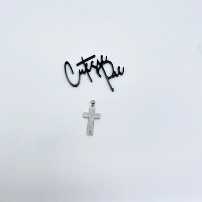Moissanite Beacon Cross Pendant | Rhodium-Plated Sterling Silver | Certificate Included