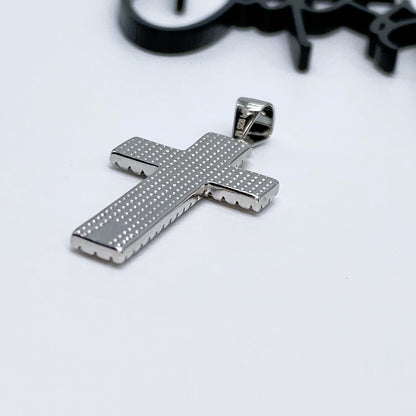 Moissanite Beacon Cross Pendant | Rhodium-Plated Sterling Silver | Certificate Included