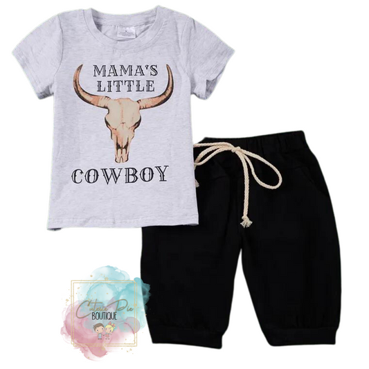 🤠 Mama's Little Cowboy Outfit Set | 2-Piece Boutique Outfit