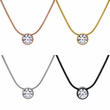 Coil Solitaire Pendant Necklace | 1CT | Premium 316L Stainless Steel