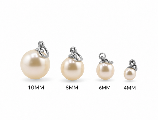 Pearl Charm | 6MM or 10MM | 18K Gold PVD or Steel | 316L Stainless Steel