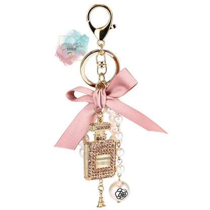 Perfume and Pearl Charm Keychain - Bag Charm