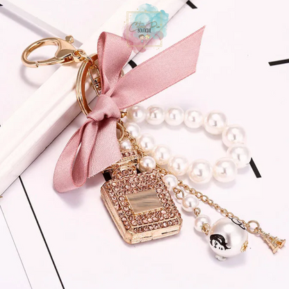 Perfume and Pearl Charm Keychain - Bag Charm