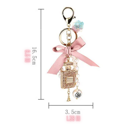 Perfume and Pearl Charm Keychain - Bag Charm