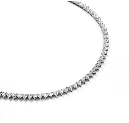 PREMIUM STAINLESS STEEL - TENNIS NECKLACE - HEART 4MM