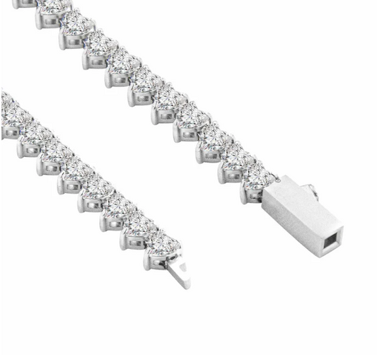 PREMIUM STAINLESS STEEL - TENNIS NECKLACE - HEART 4MM