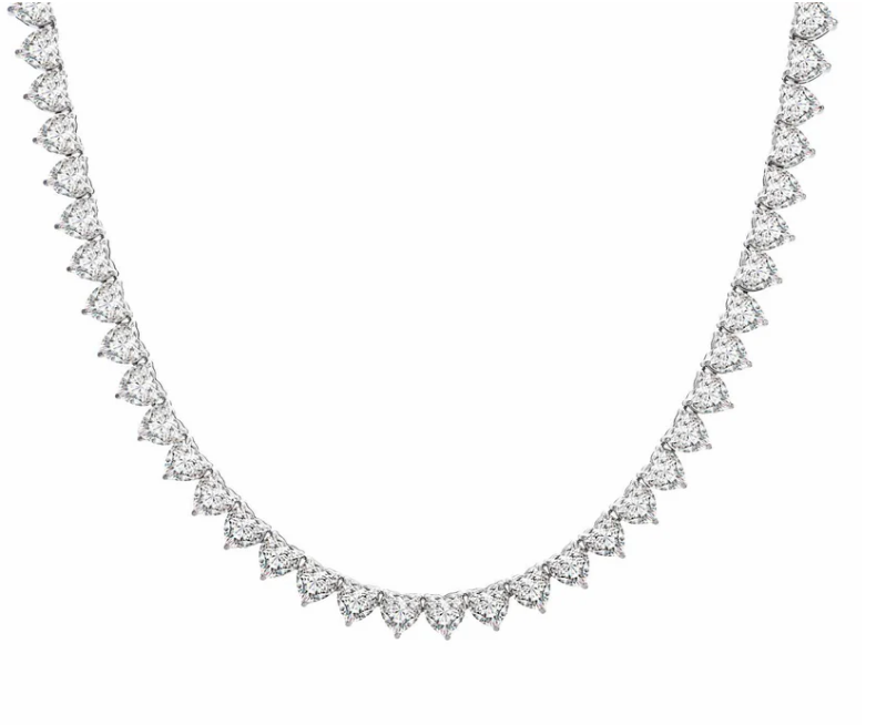 PREMIUM STAINLESS STEEL - TENNIS NECKLACE - HEART 4MM