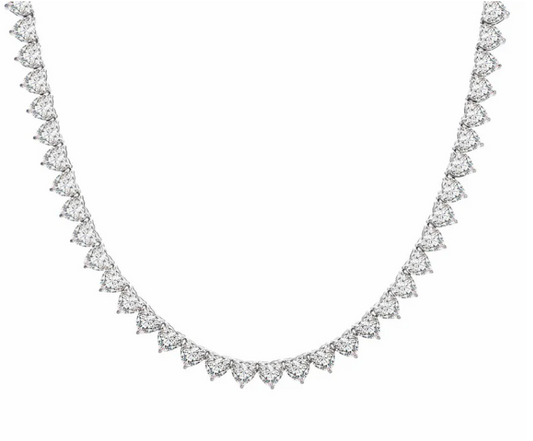 PREMIUM STAINLESS STEEL - TENNIS NECKLACE - HEART 4MM