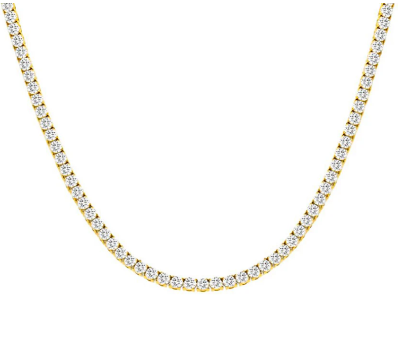 PREMIUM STAINLESS STEEL - TENNIS NECKLACE - ROUND 3MM
