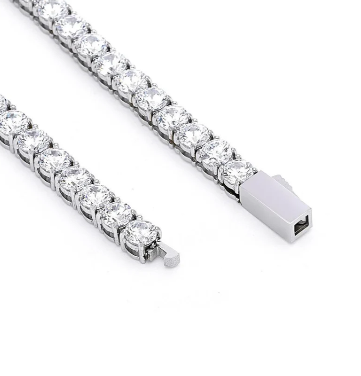 PREMIUM STAINLESS STEEL - TENNIS NECKLACE - ROUND 5MM