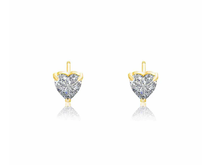 PREMIUM STAINLESS STEEL - EARRINGS - HEART STUD 4MM