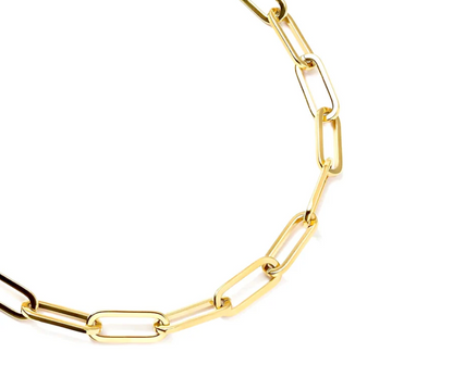 PREMIUM STAINLESS STEEL - NECKLACE - FLAT PAPERCLIP 6.8MM