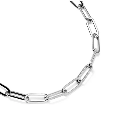 PREMIUM STAINLESS STEEL - NECKLACE - FLAT PAPERCLIP 6.8MM