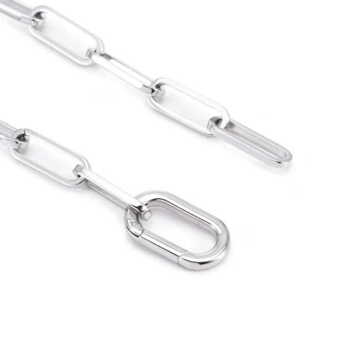 PREMIUM STAINLESS STEEL - NECKLACE - FLAT PAPERCLIP 6.8MM