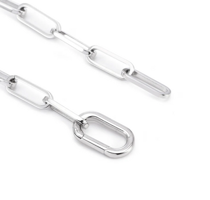 PREMIUM STAINLESS STEEL - NECKLACE - FLAT PAPERCLIP 6.8MM