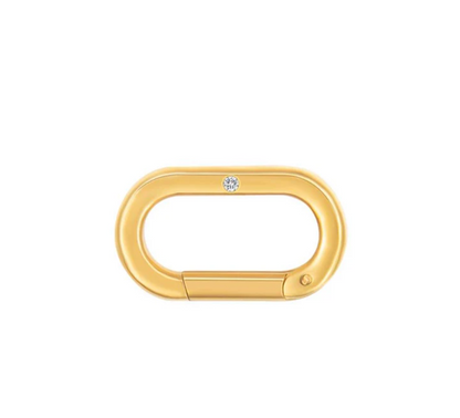 Premium Stainless Steel | 13MM Paperclip Extender Carabiner Clasp |  Black, Gold & Steel