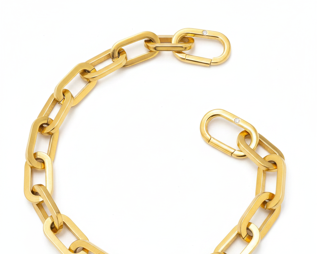 Premium Stainless Steel | 13MM Paperclip Extender Carabiner Clasp |  Black, Gold & Steel