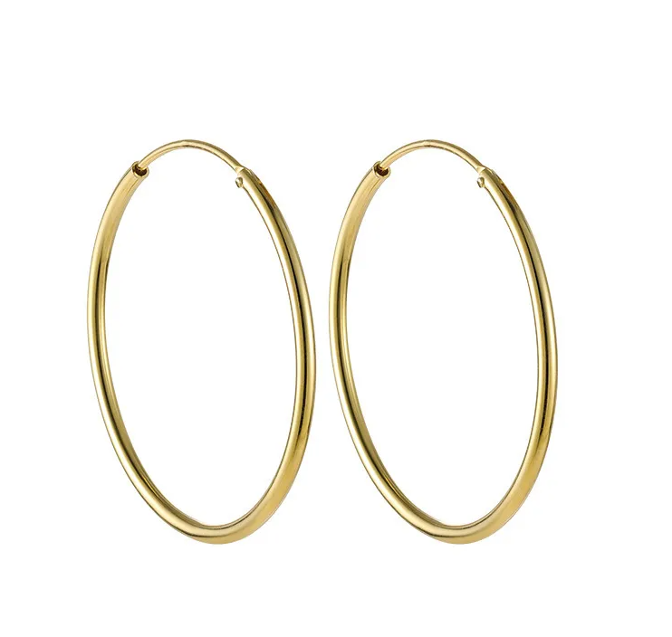 STERLING SILVER - EARRINGS - ENDLESS HOOP 30MM