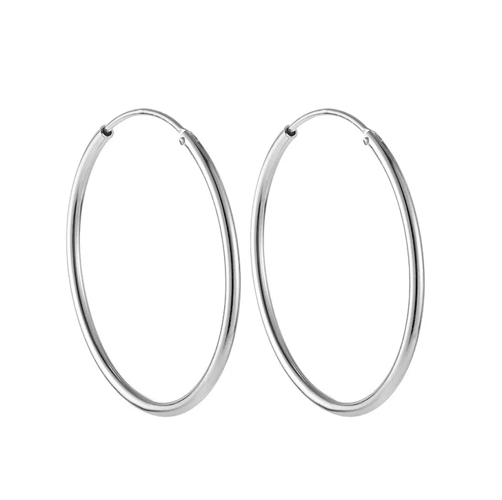 STERLING SILVER - EARRINGS - ENDLESS HOOP 30MM