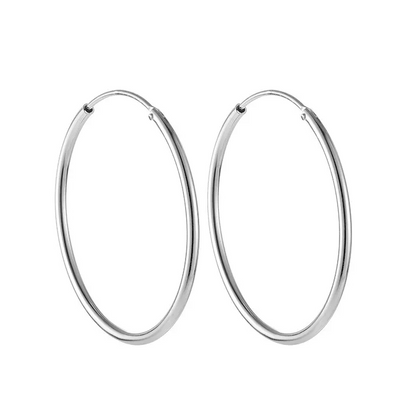 STERLING SILVER - EARRINGS - ENDLESS HOOP 30MM
