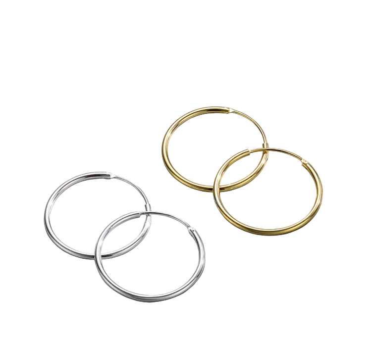 STERLING SILVER - EARRINGS - ENDLESS HOOP 30MM