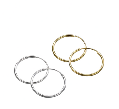 STERLING SILVER - EARRINGS - ENDLESS HOOP 30MM