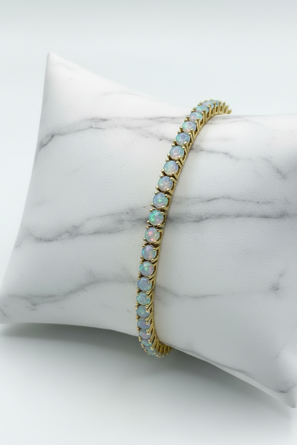 GOLD FILLED - TENNIS BRACELET - OPAL 3.25MM