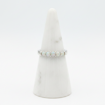 Simulated Opal Band | 3.5MM | .925 Sterling Silver