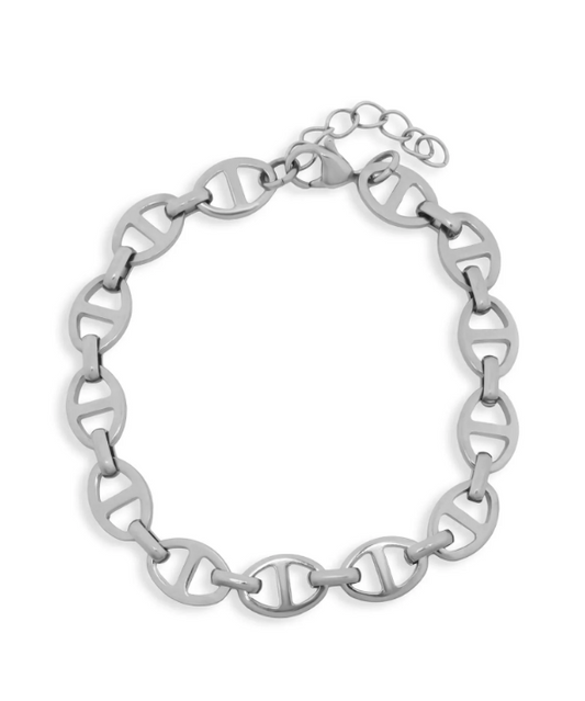 Anchor Link Bracelet | 8MM | 18K Gold PVD or Steel | 316L Stainless Steel