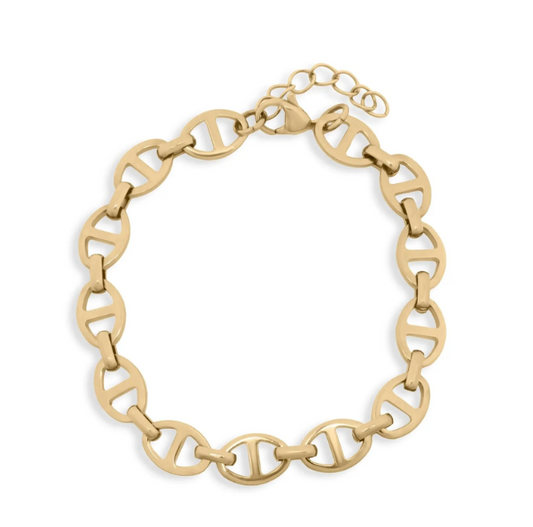 Anchor Link Bracelet | 8MM | 18K Gold PVD or Steel | 316L Stainless Steel