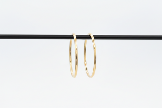 GOLD FILLED - EARRINGS - ENDLESS HOOPS 43MM