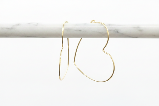 GOLD FILLED - EARRINGS - ENDLESS HEART HOOPS 30x27MM