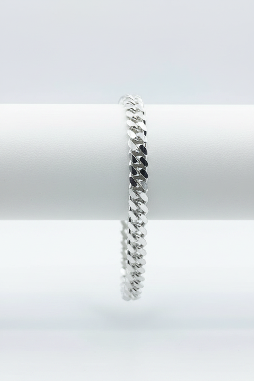 STERLING SILVER - BRACELET - MIAMI CUBAN / CURB 4.8MM