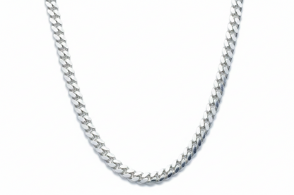 STERLING SILVER - NECKLACE - MIAMI CUBAN / CURB 4MM