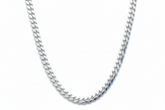 STERLING SILVER - NECKLACE - MIAMI CUBAN / CURB 4MM