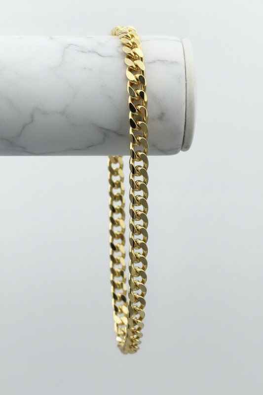 GOLD FILLED - BRACELET - MIAMI CUBAN / CURB 4MM