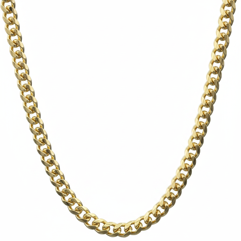 GOLD FILLED - NECKLACE - MIAMI CUBAN / CURB 4MM