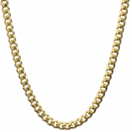 GOLD FILLED - NECKLACE - MIAMI CUBAN / CURB 4MM