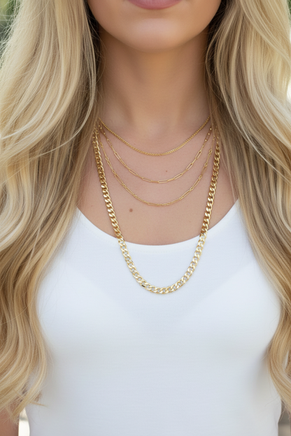 GOLD FILLED - NECKLACE - CURB 6MM