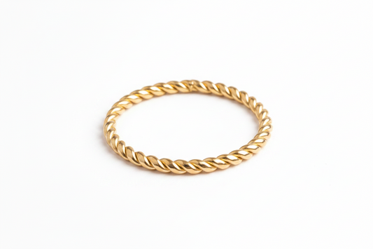 GOLD FILLED STAINLESS - RING - BRAIDED 1MM