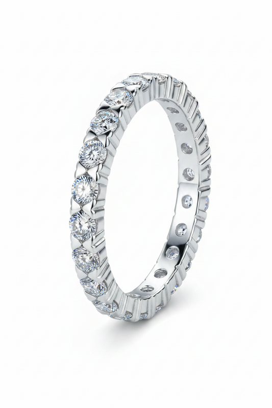Moissanite Eternity Band Ring 2.5MM 1.32CT | 950 Platinum over Sterling Silver | NO Certificate