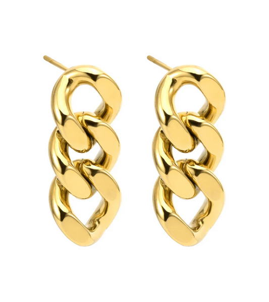 Cuban Link Earrings | 25MM | Gold or Steel | Premium 316L Stainless Steel