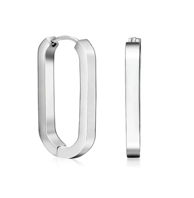 Paperclip Hoop Earrings | 18K Gold PVD | Premium 316L Stainless Steel