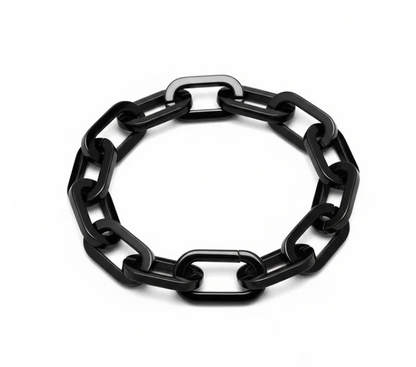 PREMIUM STAINLESS STEEL - BRACELET - CHUNKY PAPERCLIP 10MM in BLACK