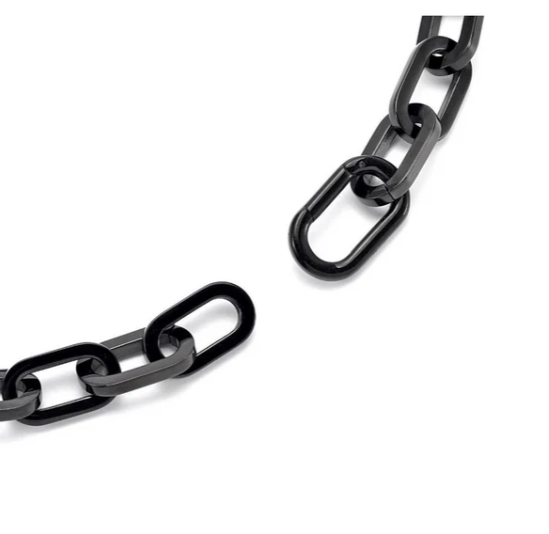 PREMIUM STAINLESS STEEL - BRACELET - CHUNKY PAPERCLIP 10MM in BLACK