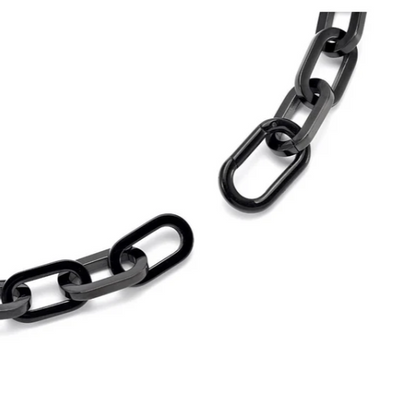 PREMIUM STAINLESS STEEL - BRACELET - CHUNKY PAPERCLIP 10MM in BLACK