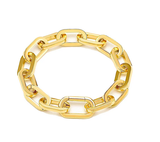 PREMIUM STAINLESS STEEL - BRACELET - CHUNKY PAPERCLIP 10MM in GOLD