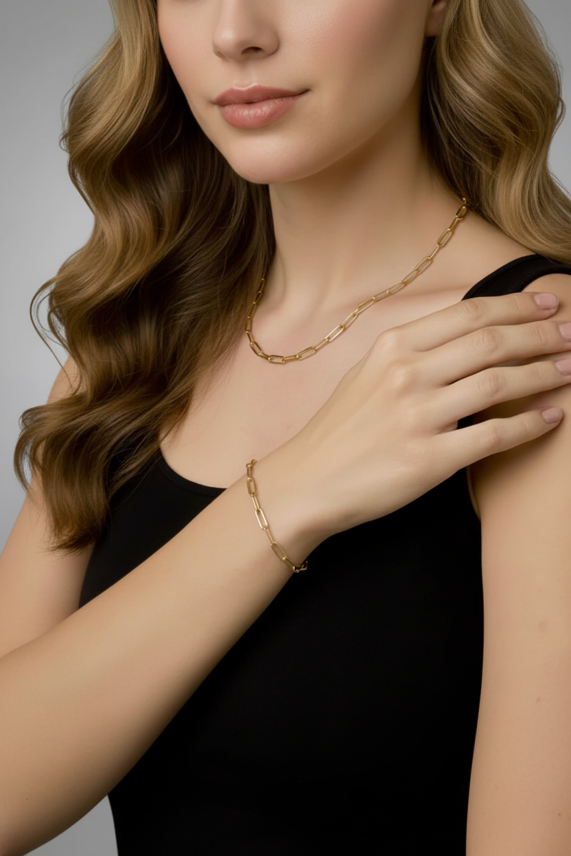 Paperclip Necklace | 4MM | 18K Gold PVD | Premium 316L Stainless Steel