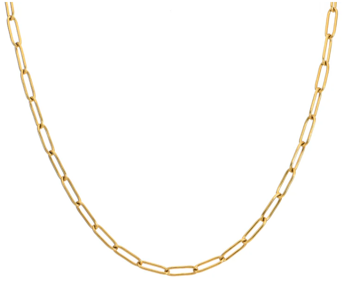 Paperclip Necklace | 4MM | 18K Gold PVD | Premium 316L Stainless Steel