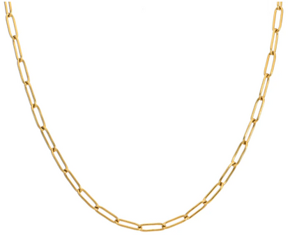 Paperclip Necklace | 4MM | 18K Gold PVD | Premium 316L Stainless Steel